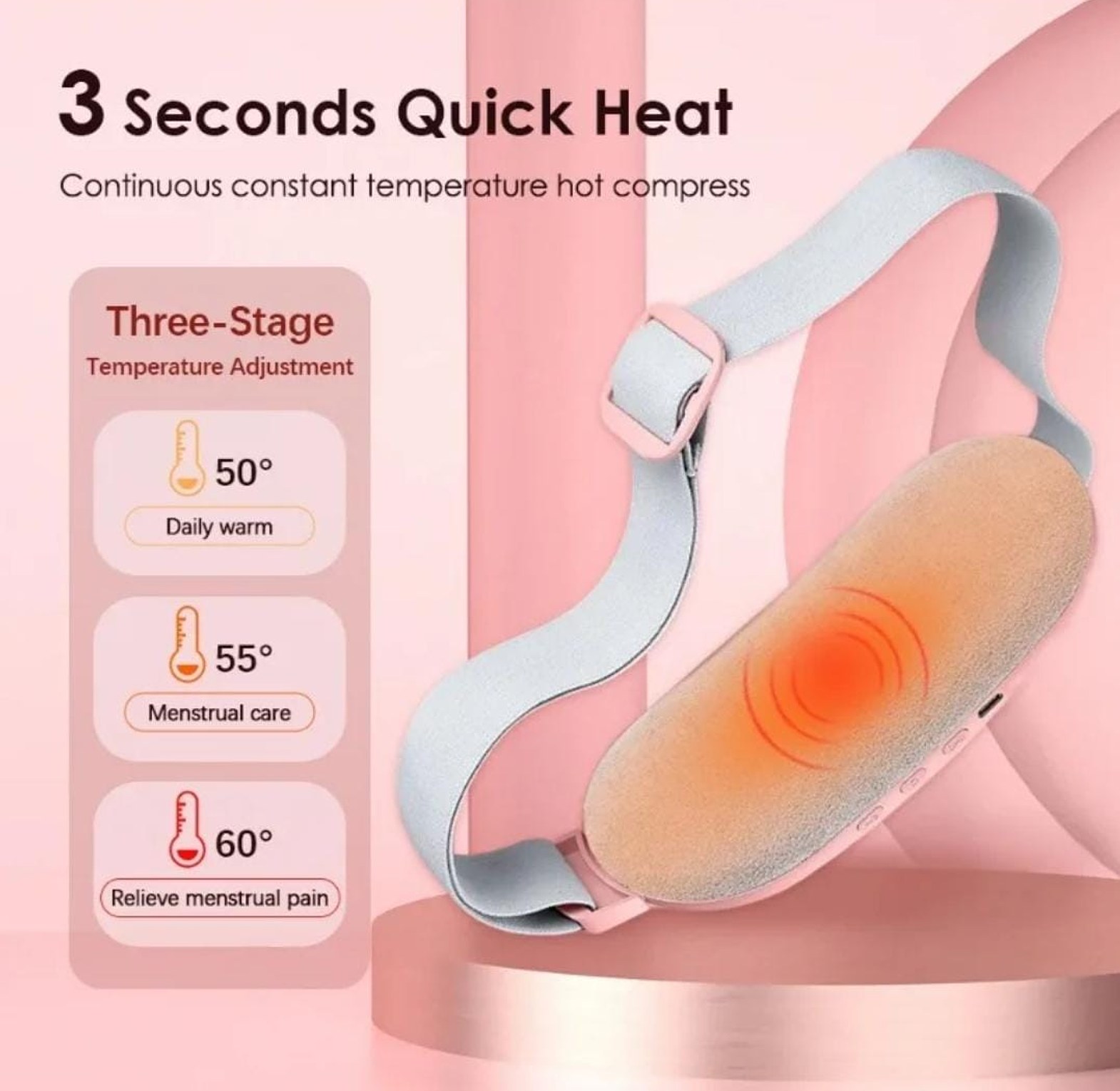 Portable Smart Menstrual Heating Belt – Adjustable Electric Warm Palace Waist Support for Cramp Relief image