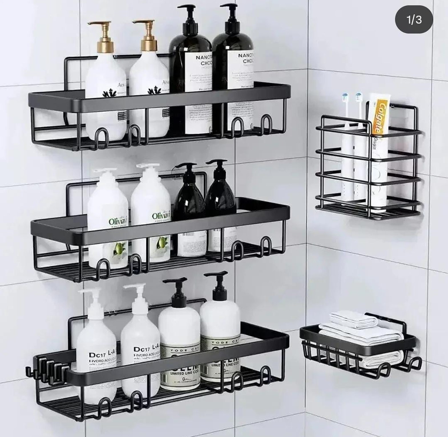 5pcs set Shower caddy shelf/Bathroom organizer image