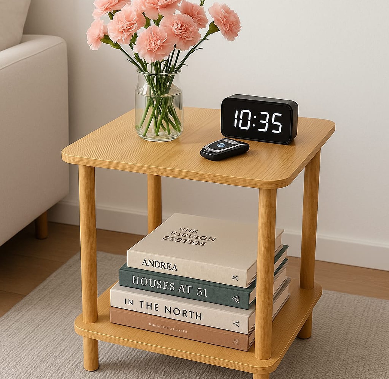 Multifunctional Wooden Bedside & Living Room Side Table image