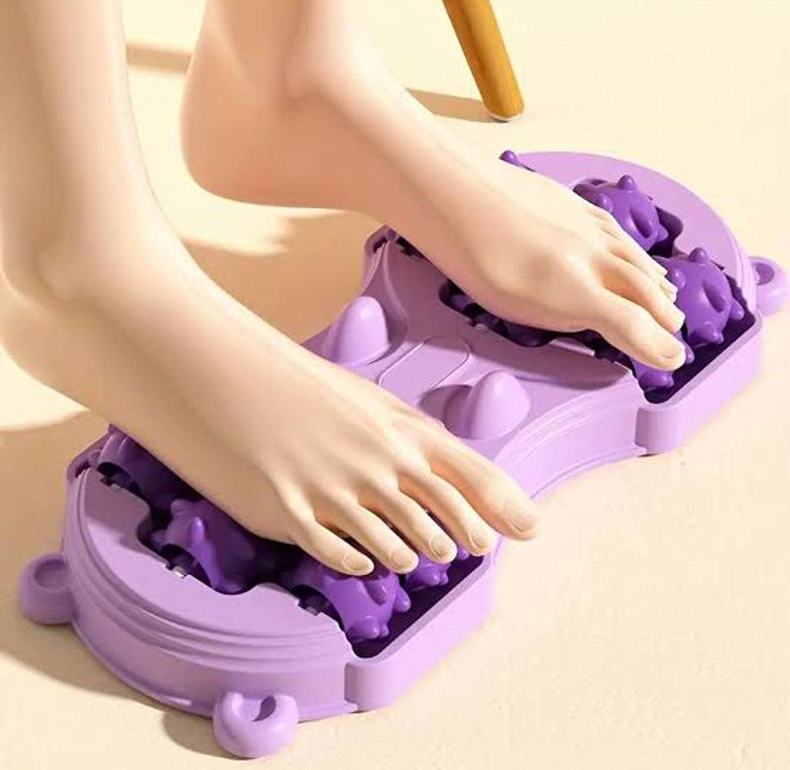 Acupressure Reflexology Foot Massager Roller, Relieves Tired Feet & Stress, Manual Dual Massage image