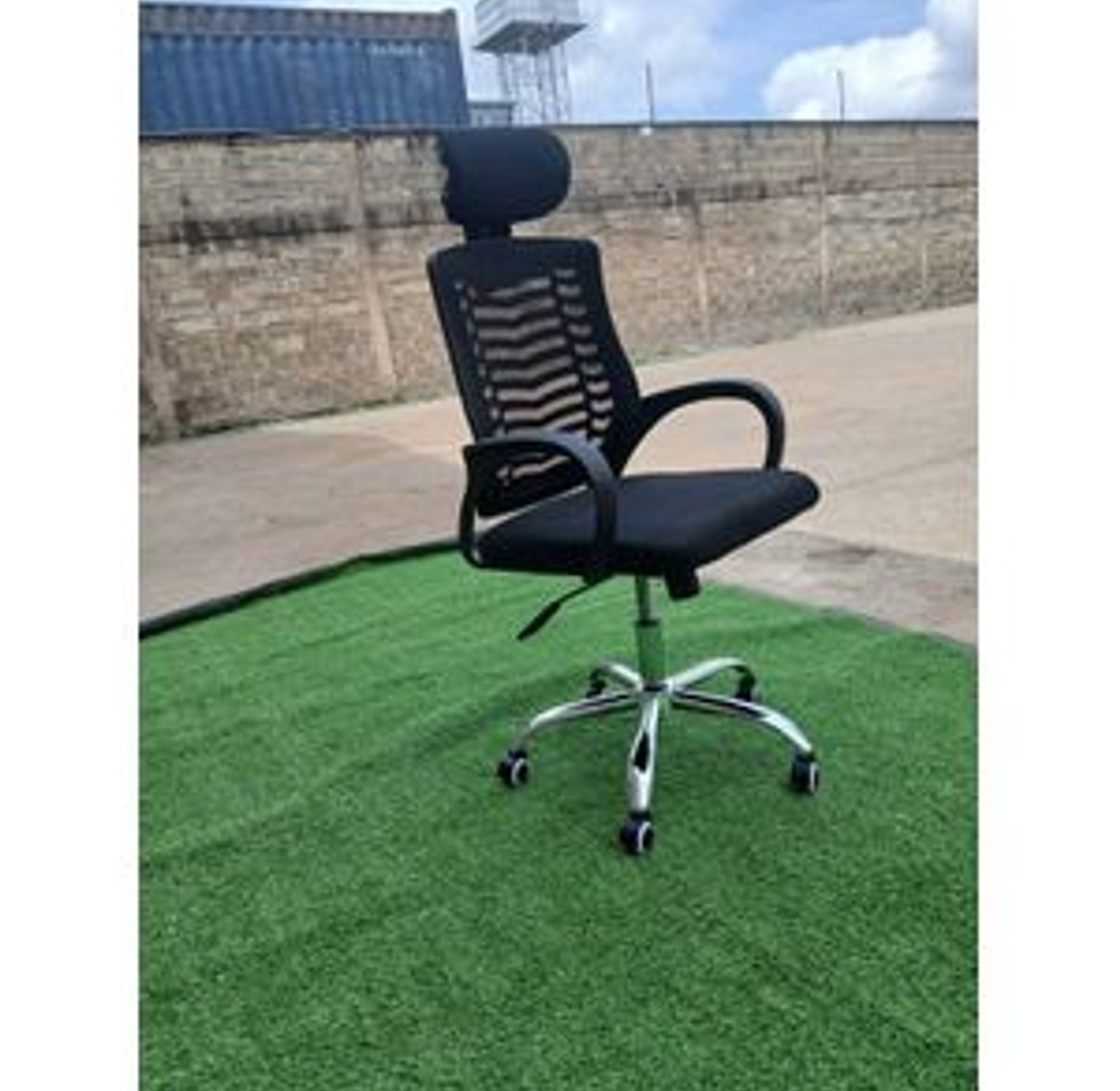 Office Chair. Secretarial Mesh Office Chair with Headrest image