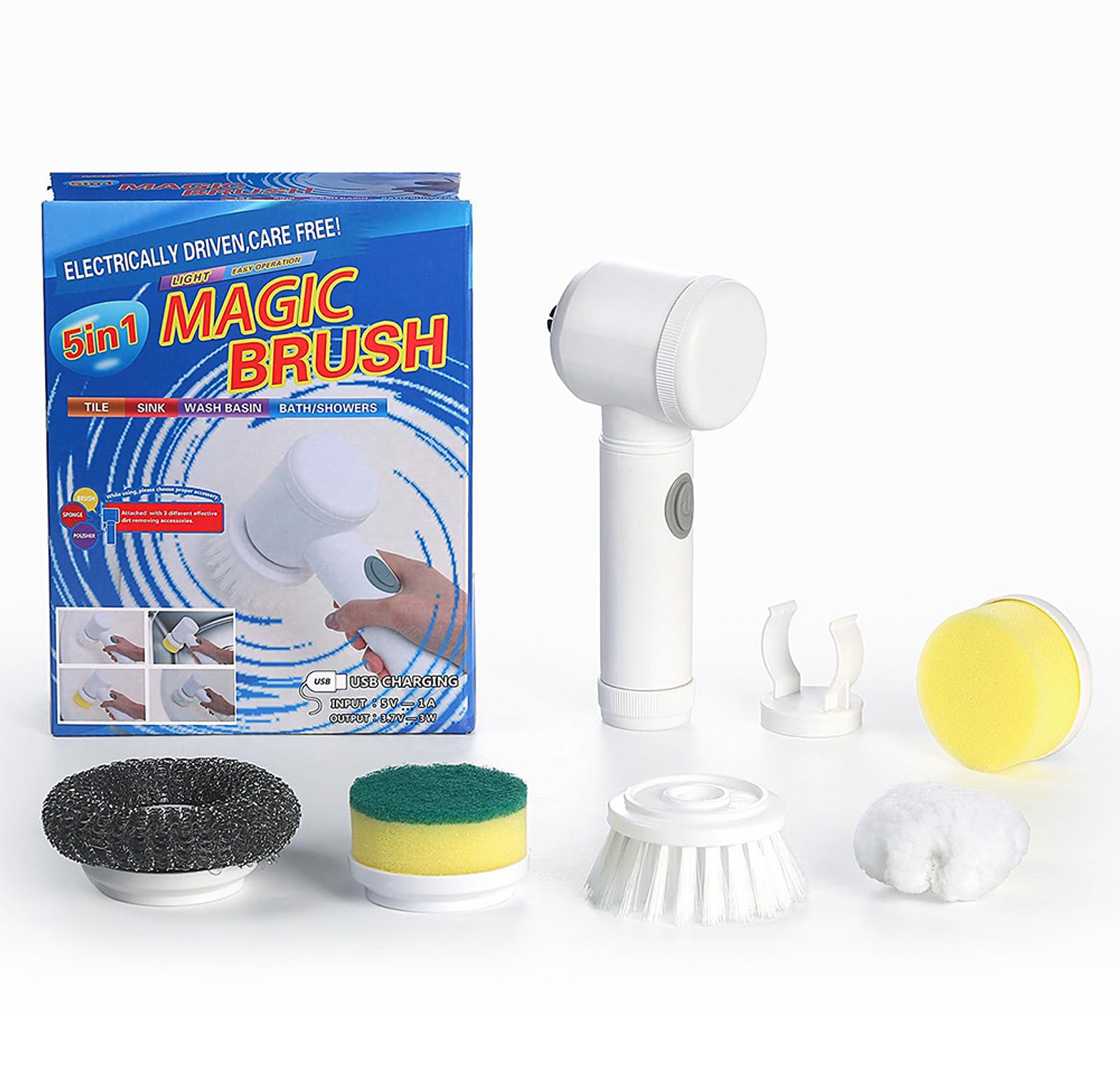 Electric Spin Scrubber With 3 Replaceable Heads image