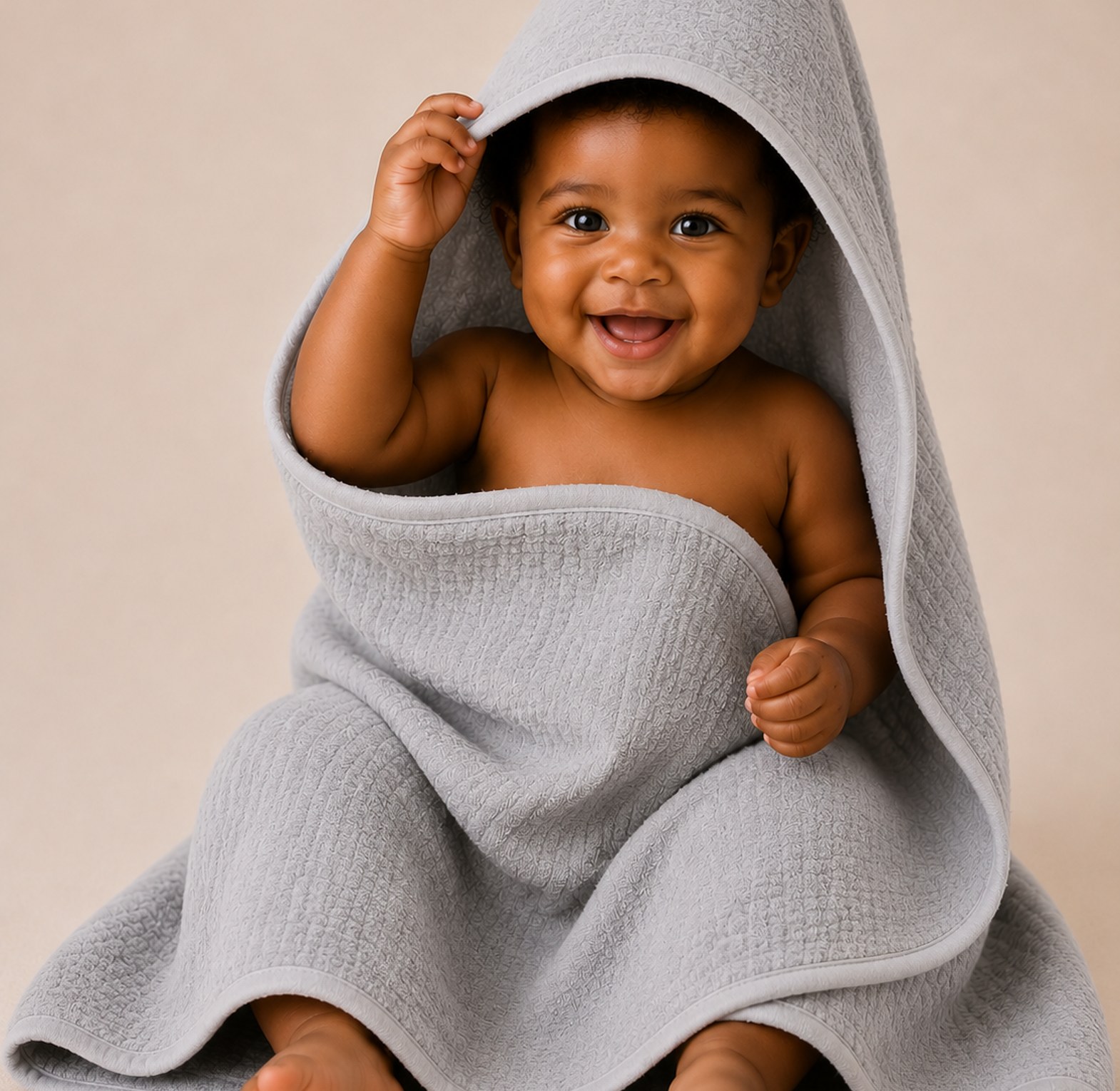 Premium Muslin Cotton Hooded Baby Towel image