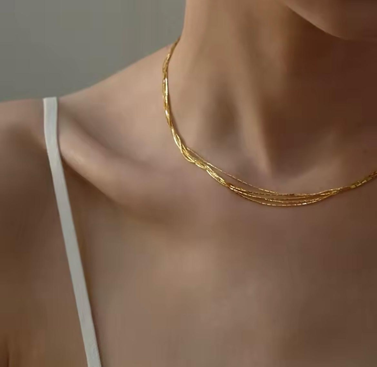 Lira Multi-Strand Gold Layered Necklace image