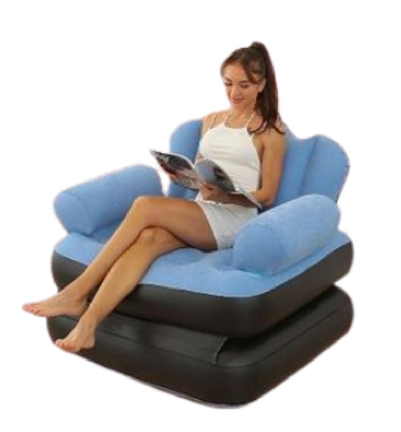 5-in-1 Pull-Out  inflatable couch or chair that converts into a bed. Inflatable Multifunction Sofa Bed image