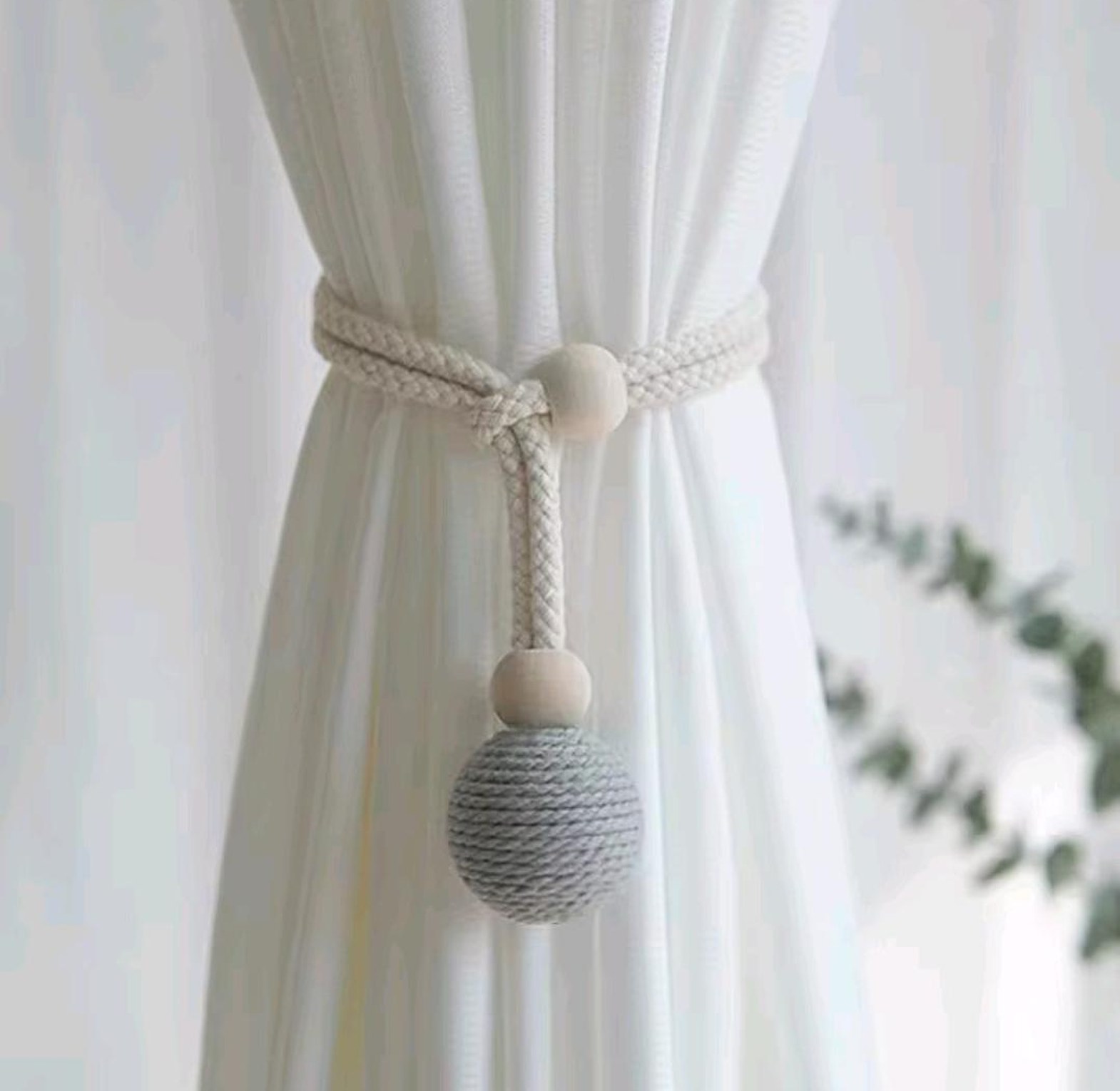 2PCS Nordic Cotton Rope Curtain Tiebacks image