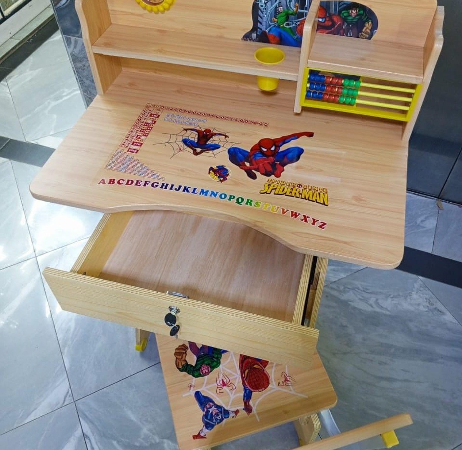 Kids Wooden Study Desk  With A Spacious Tabletop And Convenient Storage Compartments image