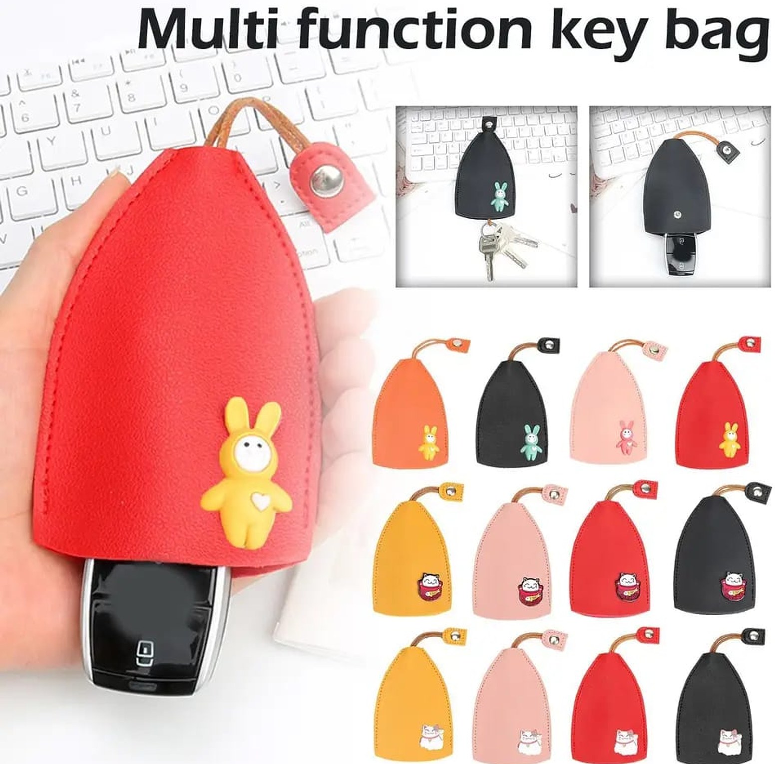 Cute Cartoon Animal Pull-Out Key Case image