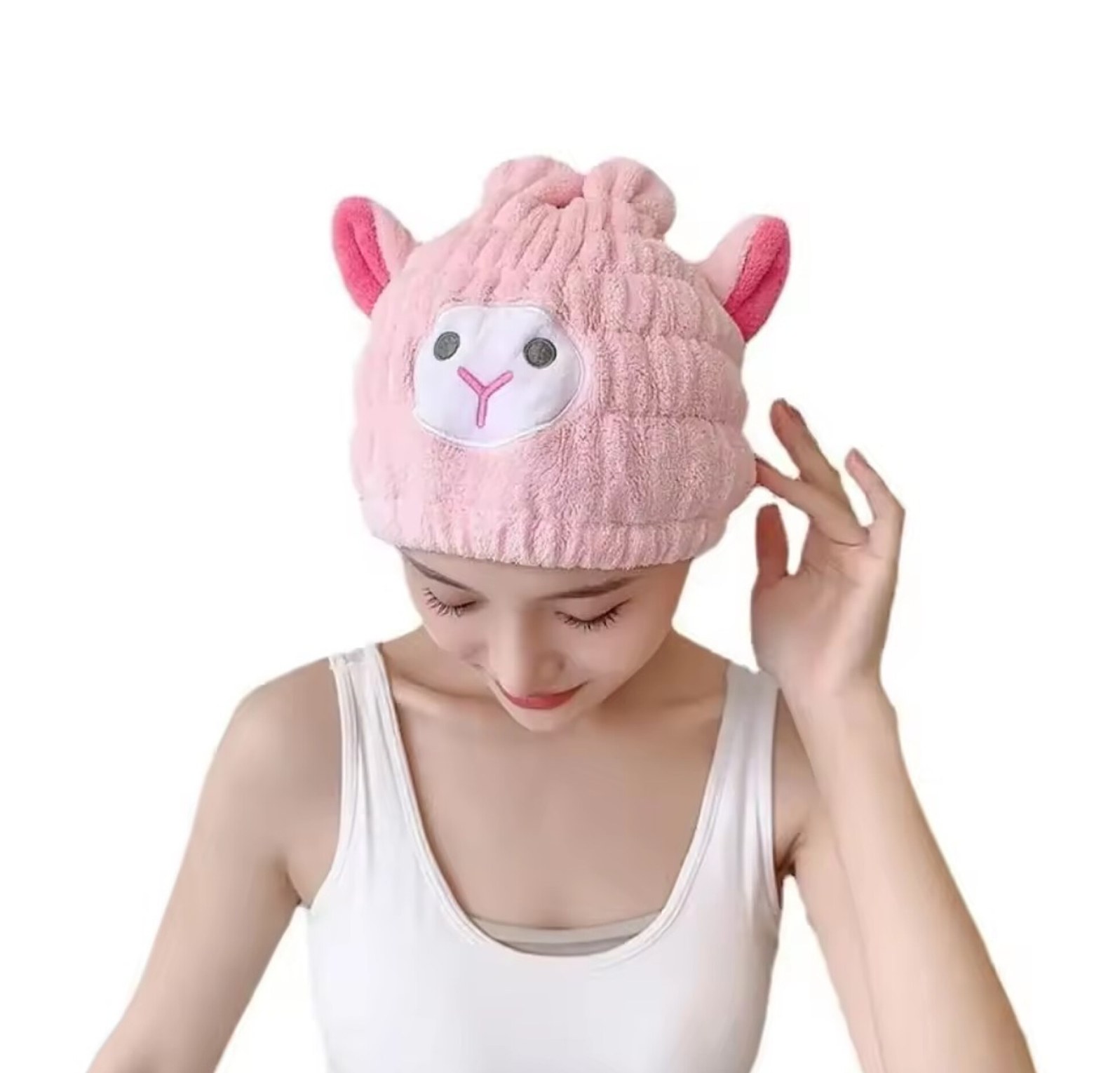 Super Absorbent Microfiber Hair Drying Towel Wrap Cap, Quick Dry Cartoon Shower Hat for Women & Kids image