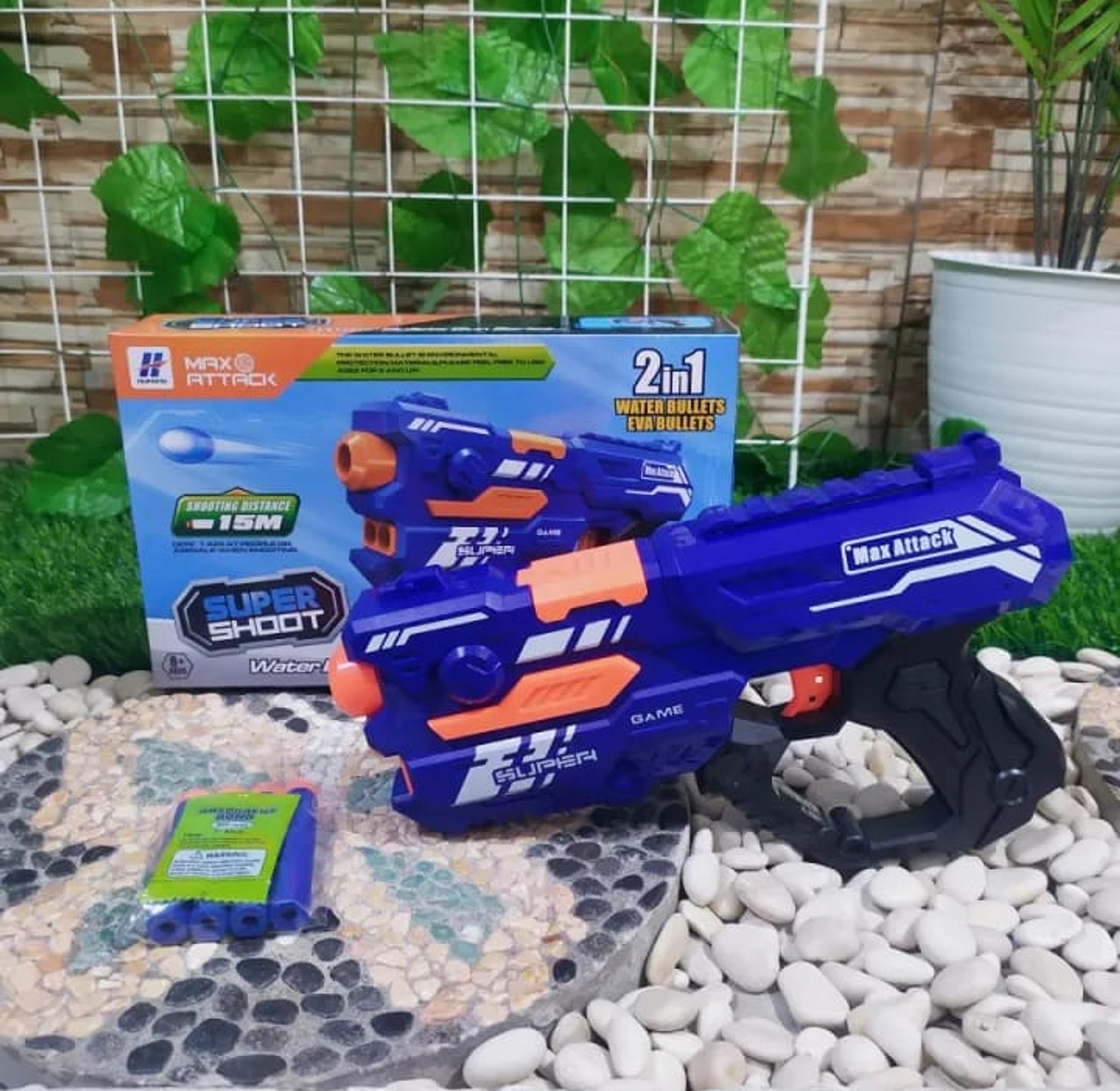 Super Shoot" manual soft bullet toy gun.  image