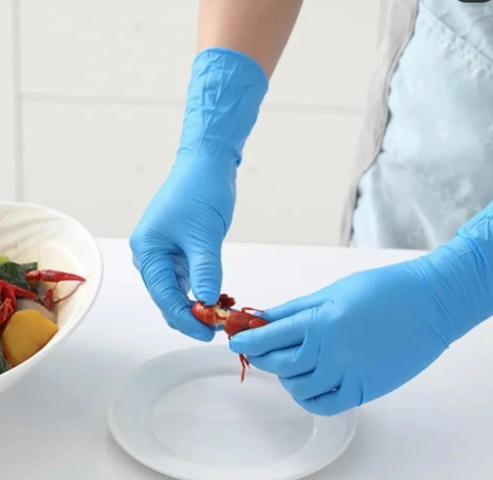 Food grade disposable black kitchen gloves 100pcs image