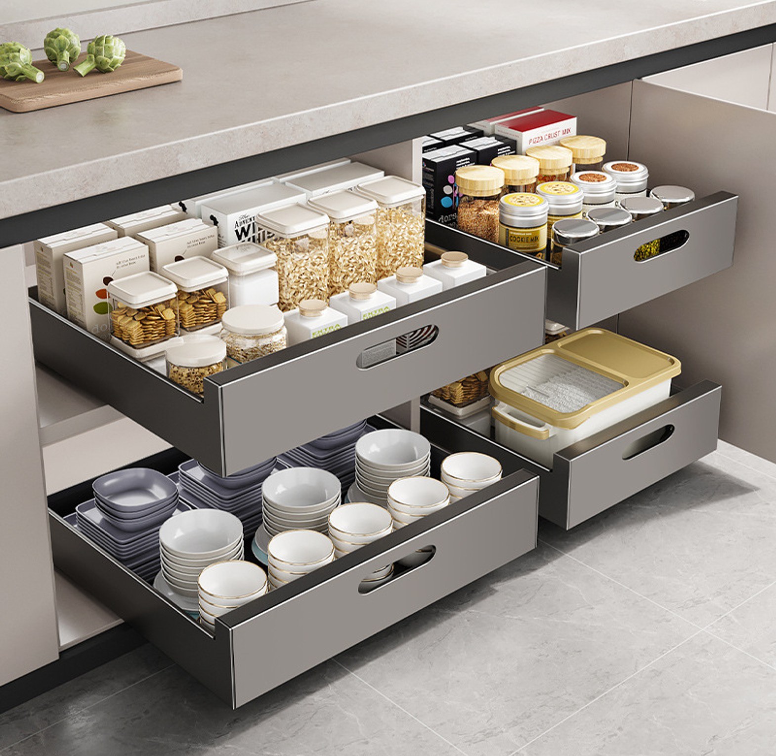Premium Carbon Steel Pull-Out Cabinet and Drawer Organizer image