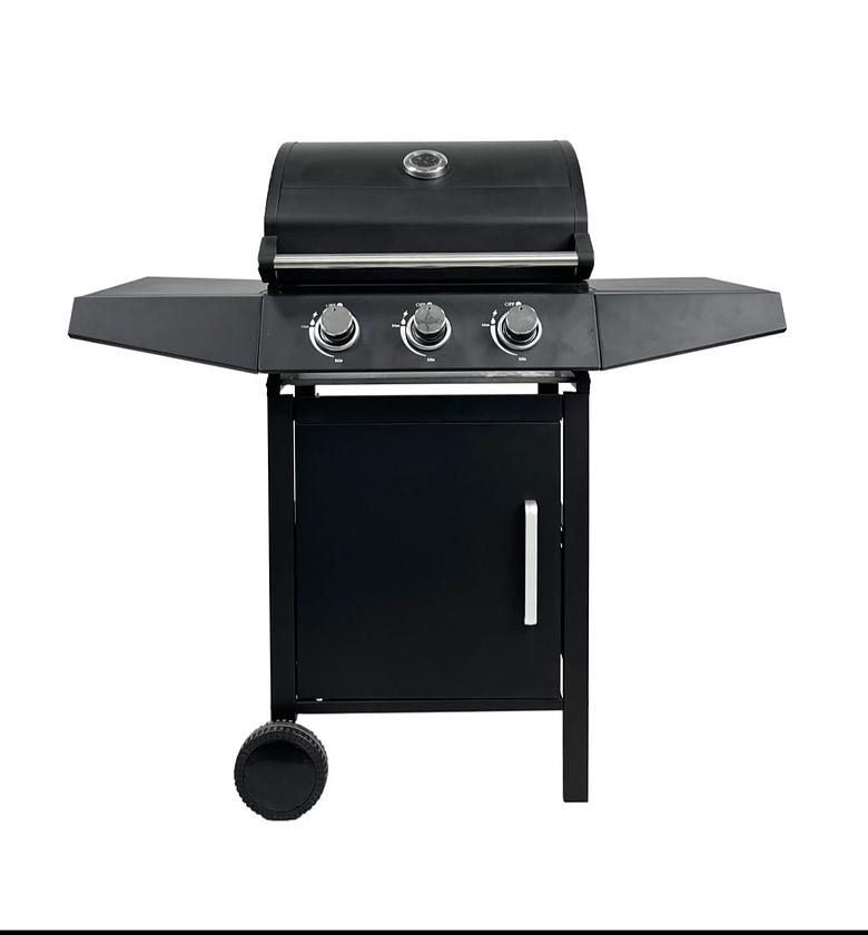 Modern Outdoor Gas Grill Set with Trolley image