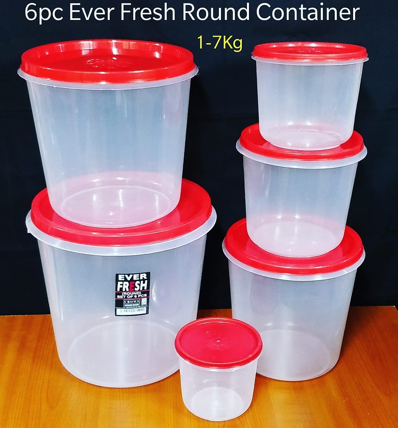 6 Piece Adix Round Plastic Storage Containers Set image