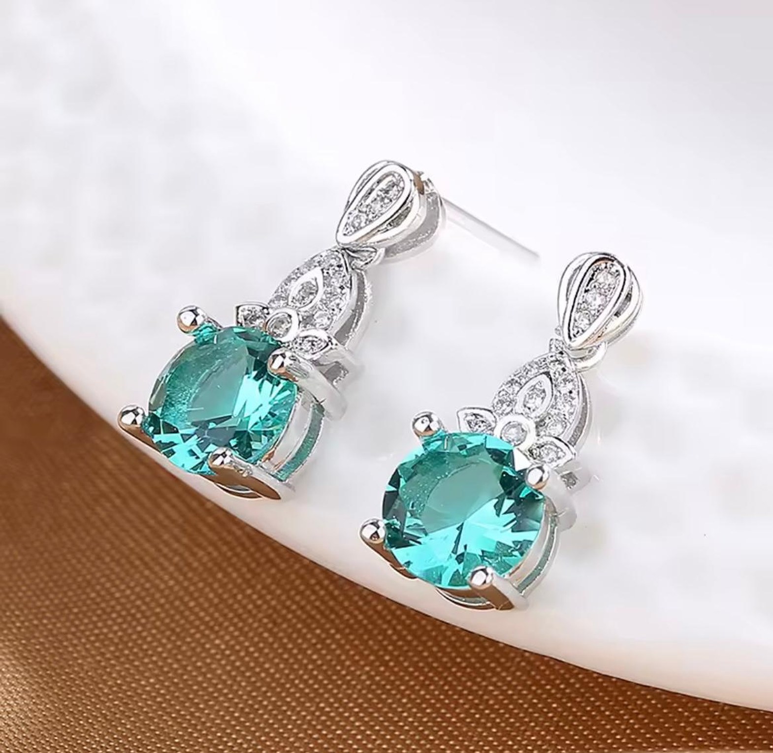 Aqua Teardrop Serenity Drop Earrings image