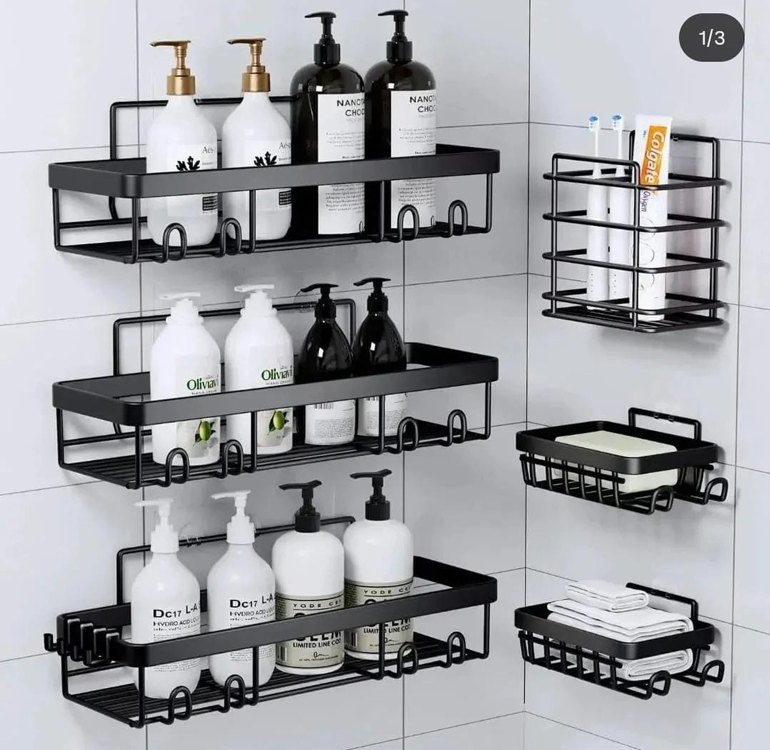 6pcs set Shower caddy shelf/Bathroom organizer image