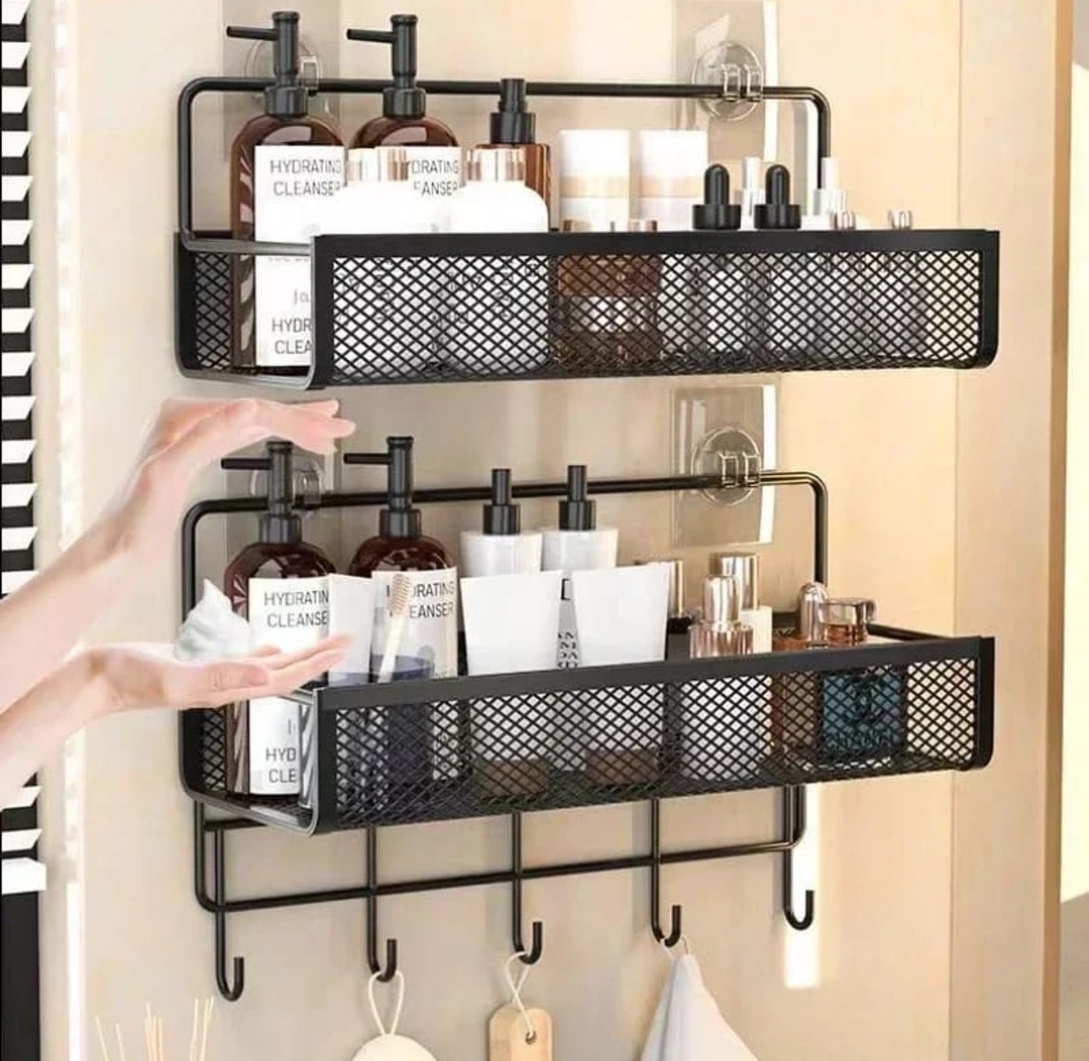 2-Piece Portable Hanging Wall Storage Rack 2PC image