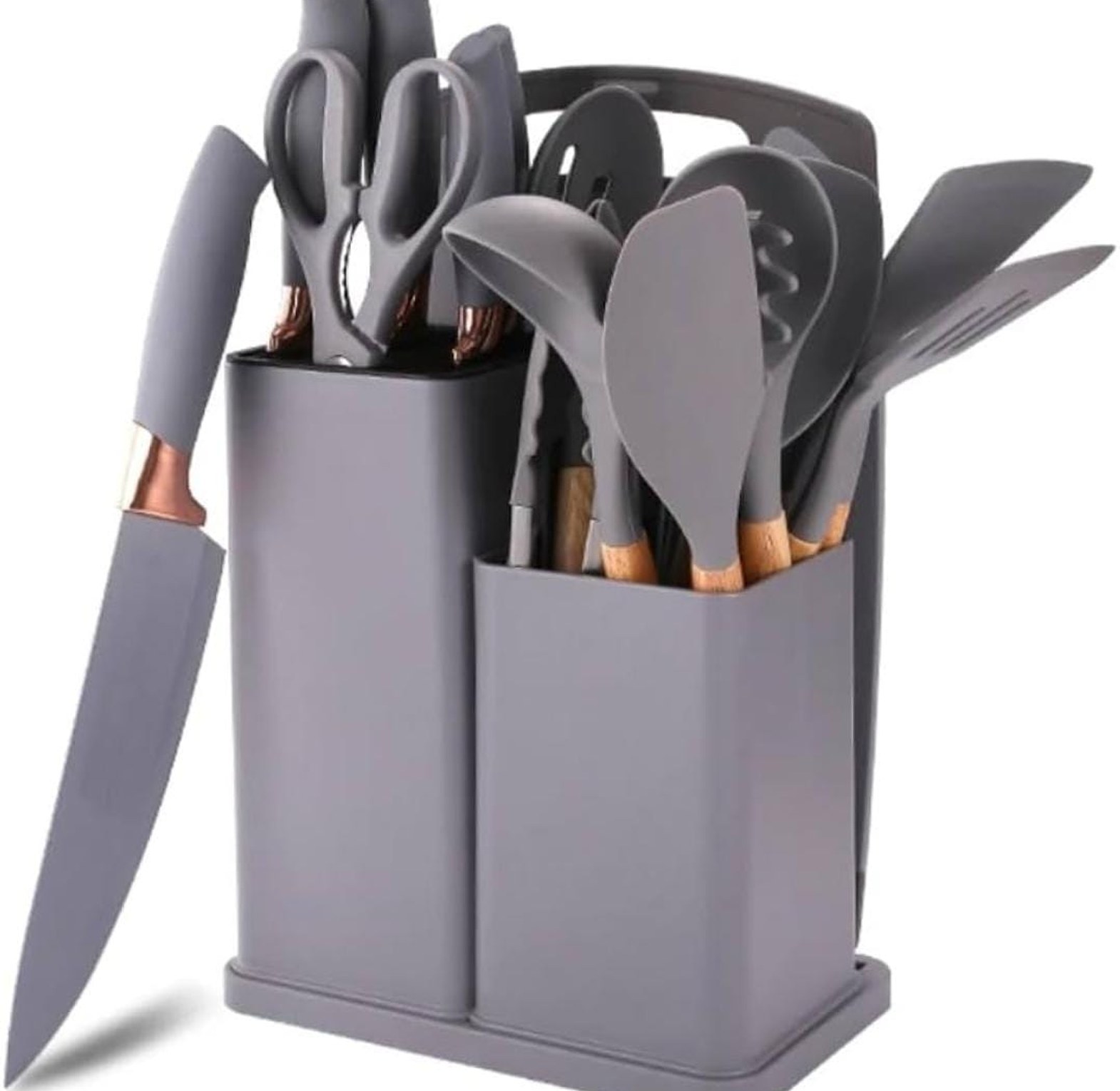 19 PCS Silicon Non-Stick Cooking Spoons Set - image