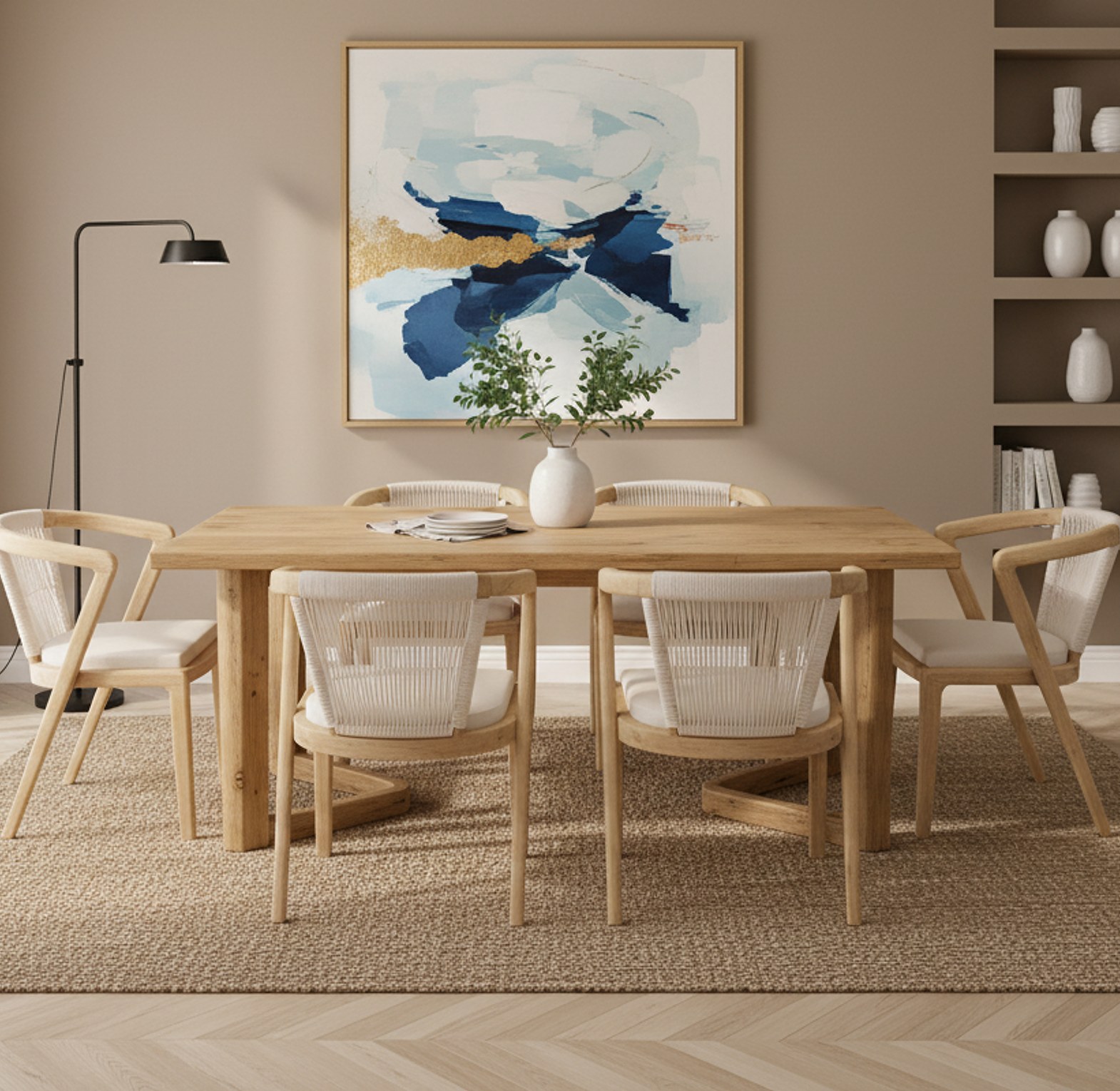 Rattan Wicker Dining Set with Live Edge Table Price: Ksh 130,000 image