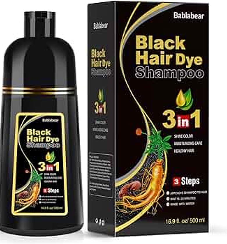 Keratin black hair dye shampoo  image