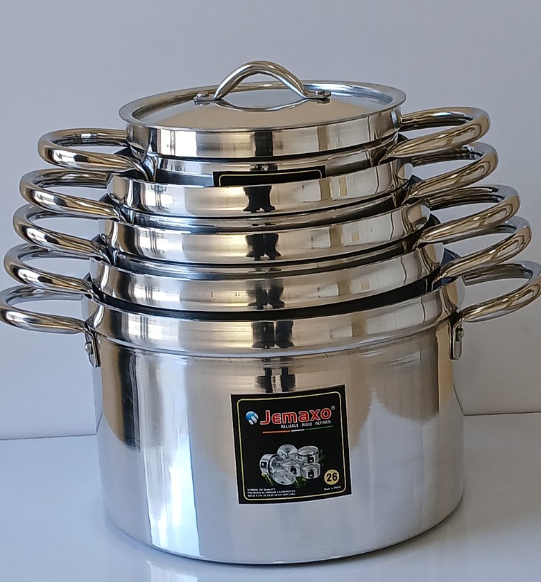 COOKWARE SET. 5pcs Modern High Quality Heavy Aluminum Cooking Pots with Lids image