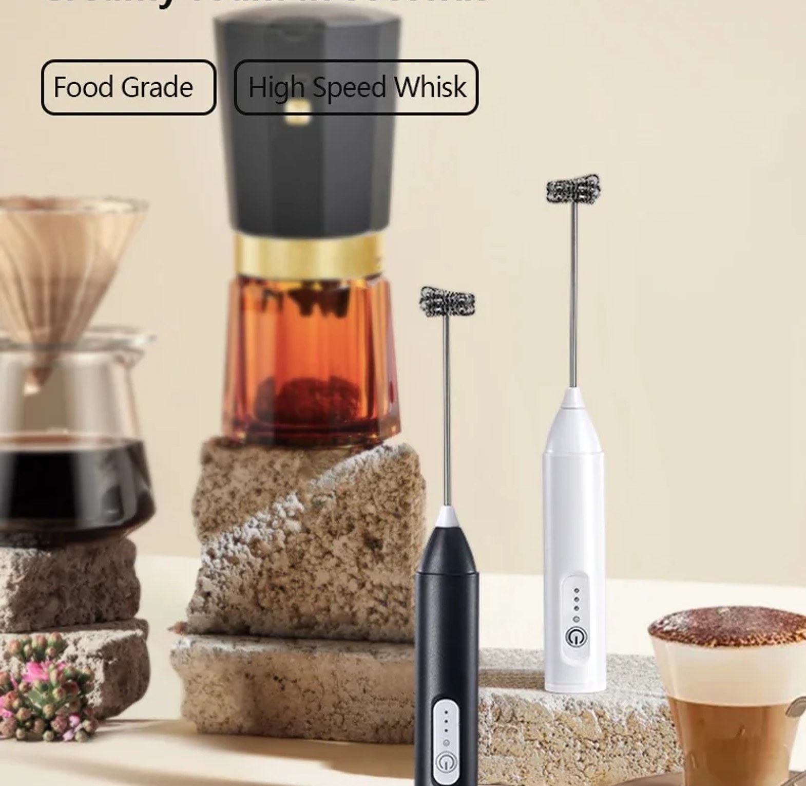 Rechargeable Milk Frother and Mixer image