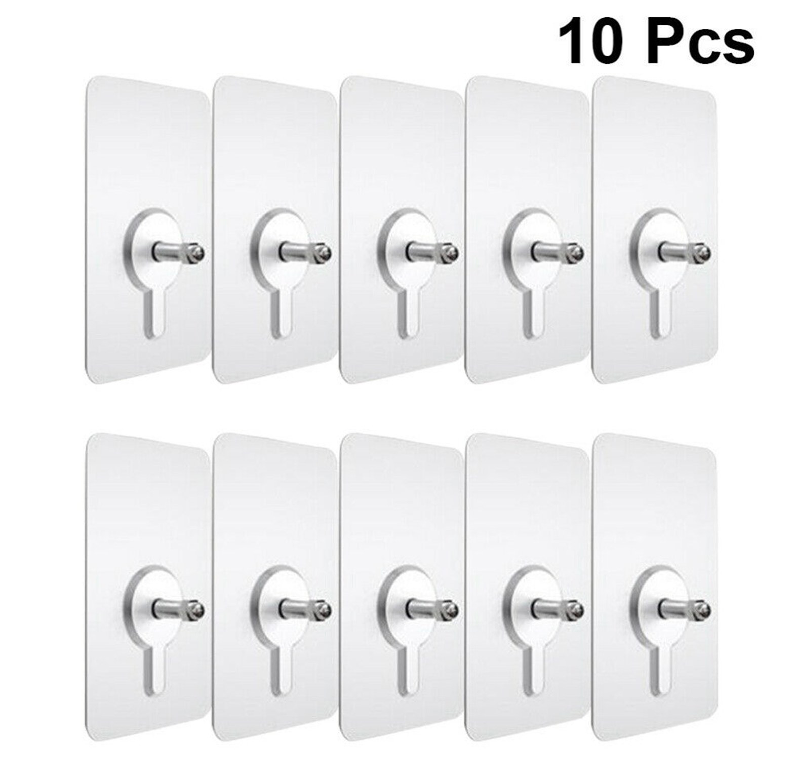 10pc Seamless Adhesive Screw Hooks image