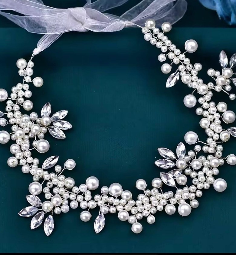 Ophelia Pearl and Crystal Bridal Headband image