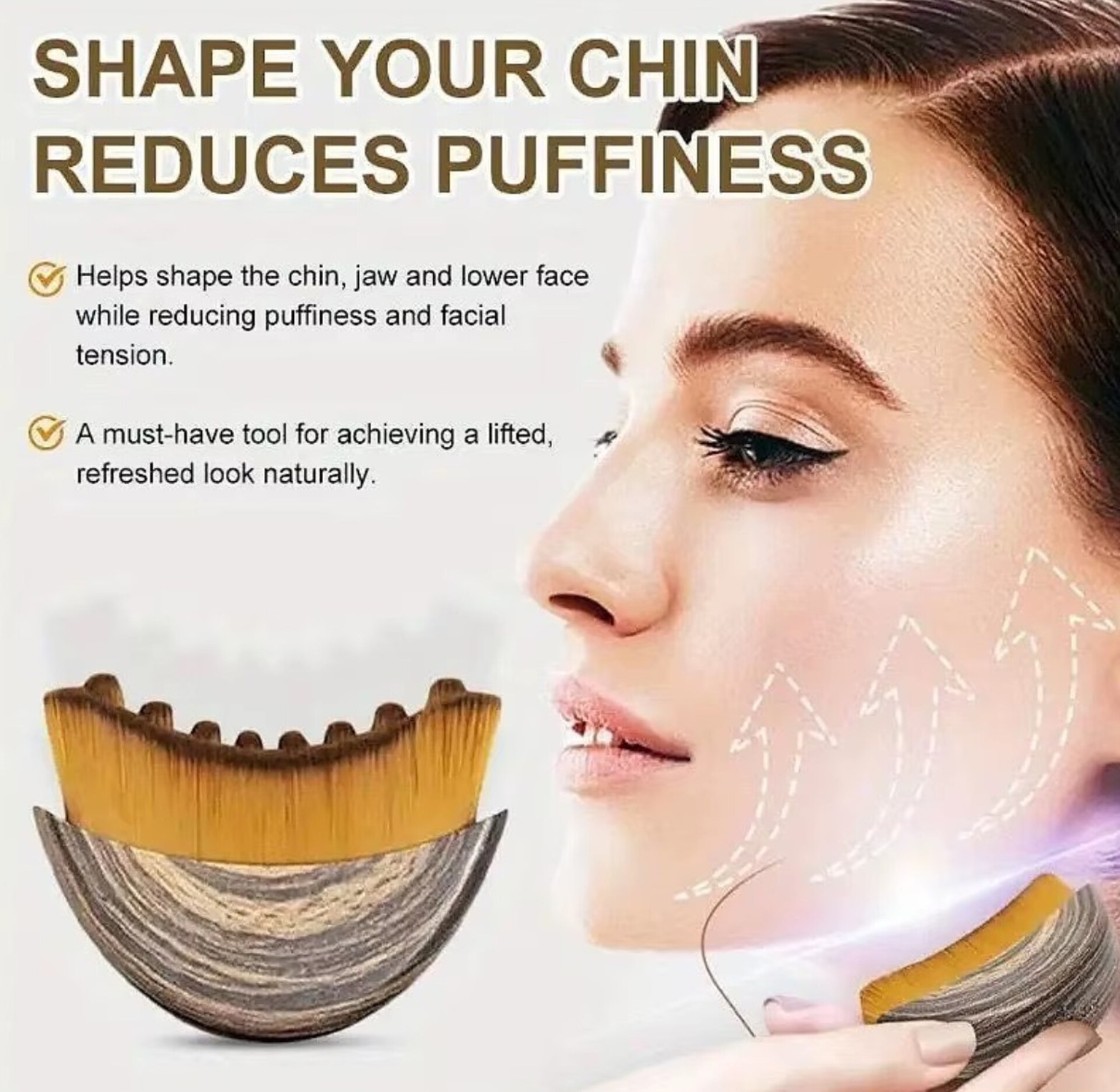 Lymphatic Drainage Face Contour Brush, Sculpting Facial Massager for Puffy Skin image