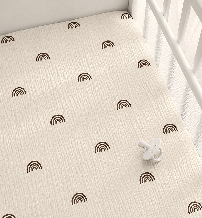 Crib Fitted Sheets  - Flowered image