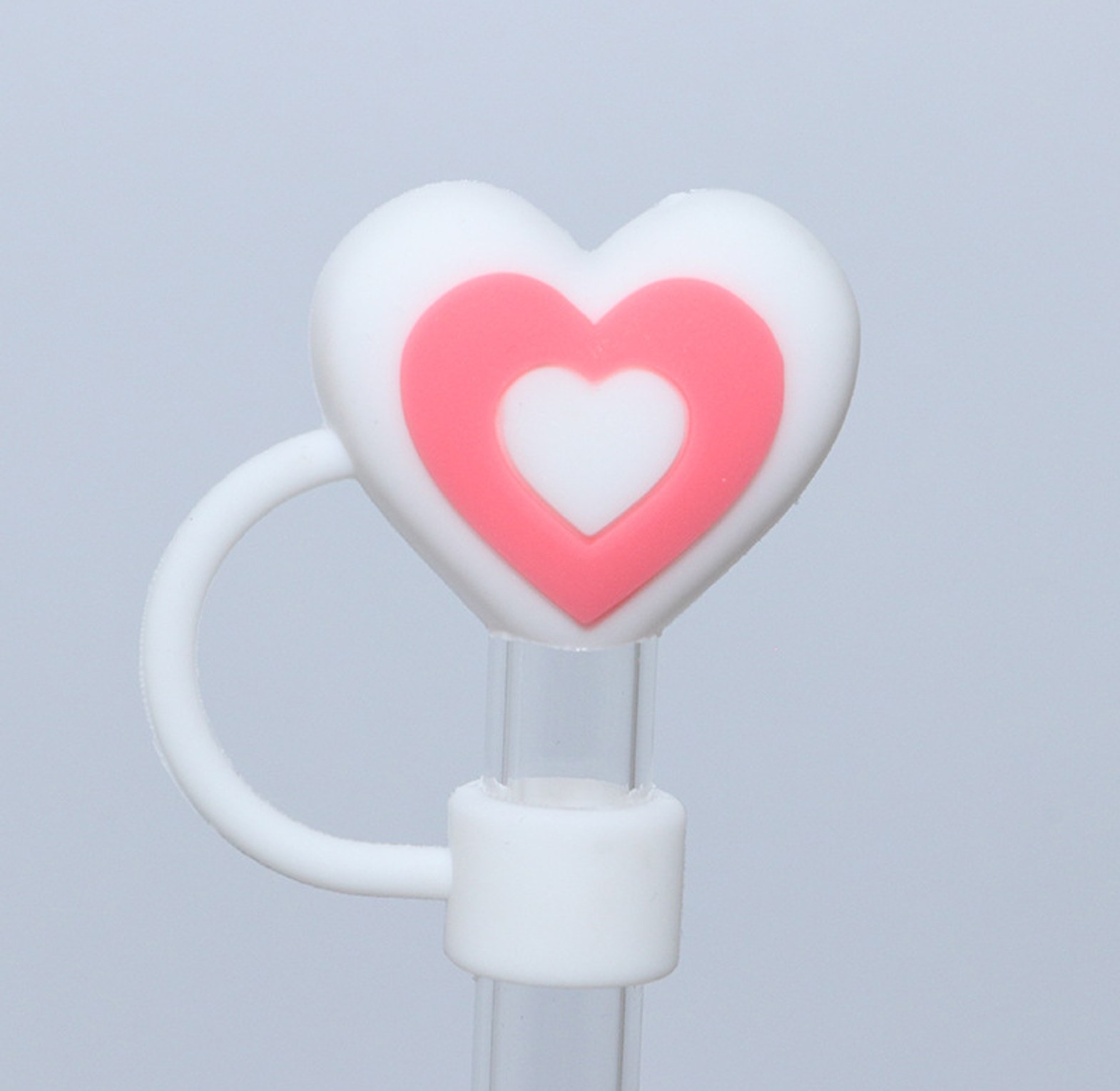 Cute 3D Heart Silicone Straw Plug image