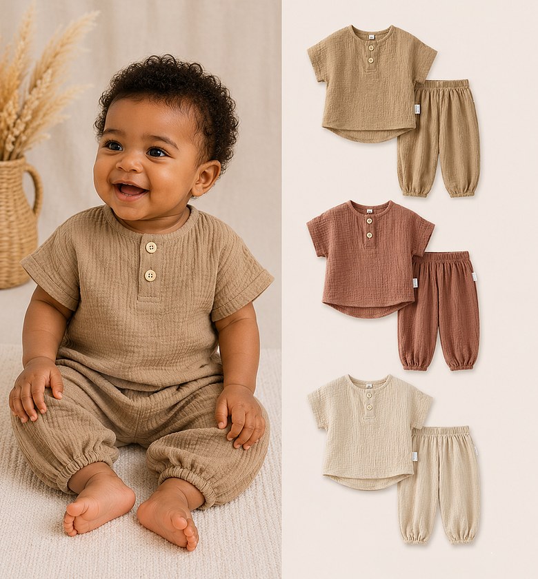 Everyday Comfort Muslin Pants Set image