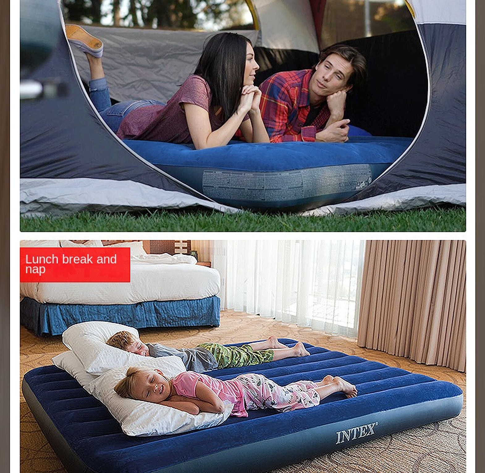 Intex Dura-Beam Standard Fiber-Tech Air Mattress - Durable Inflatable Guest Bed - All Sizes 2.7x6 to 6x6 image