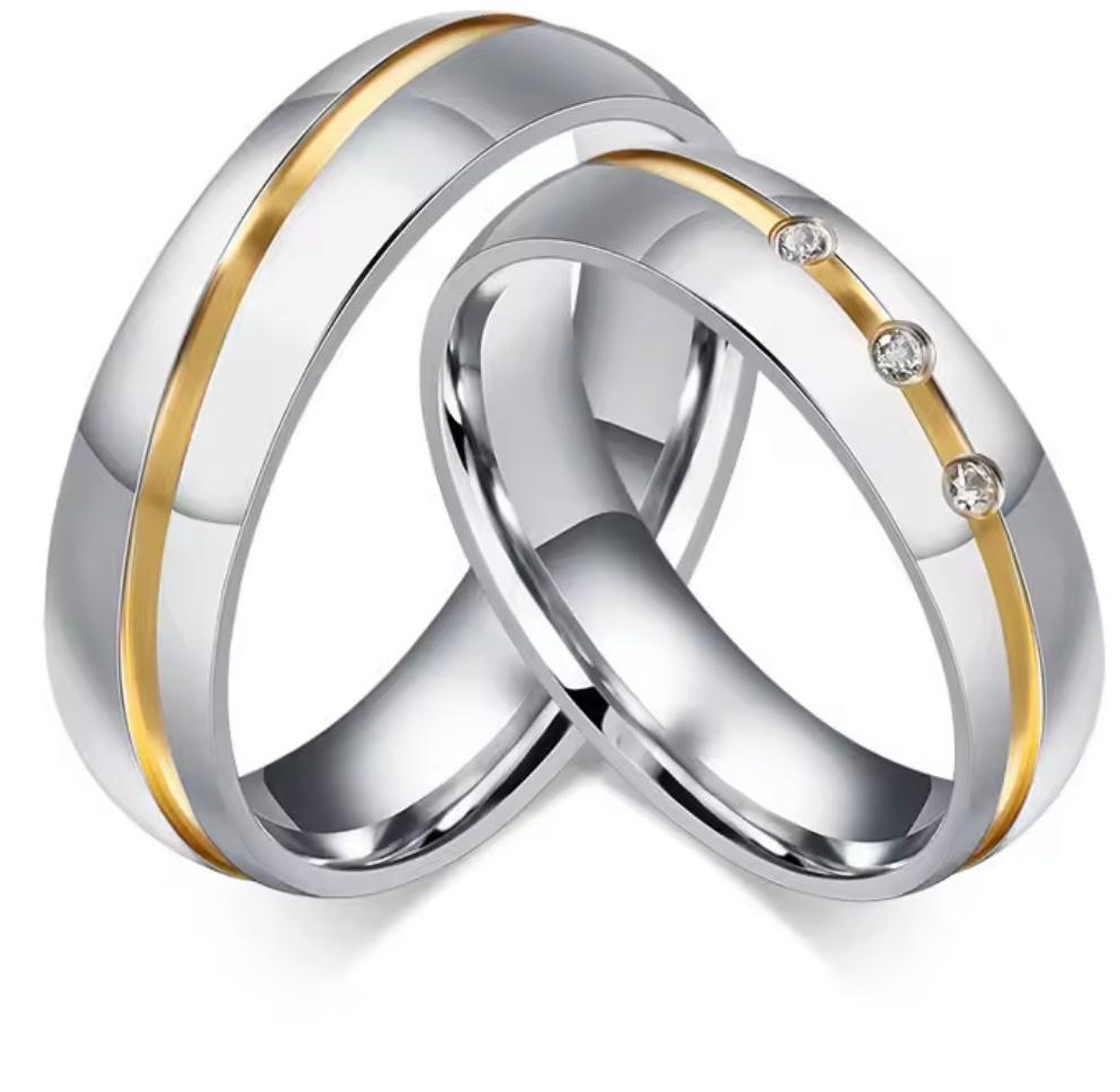 Eternal Bond Engravable Steel Band Set image