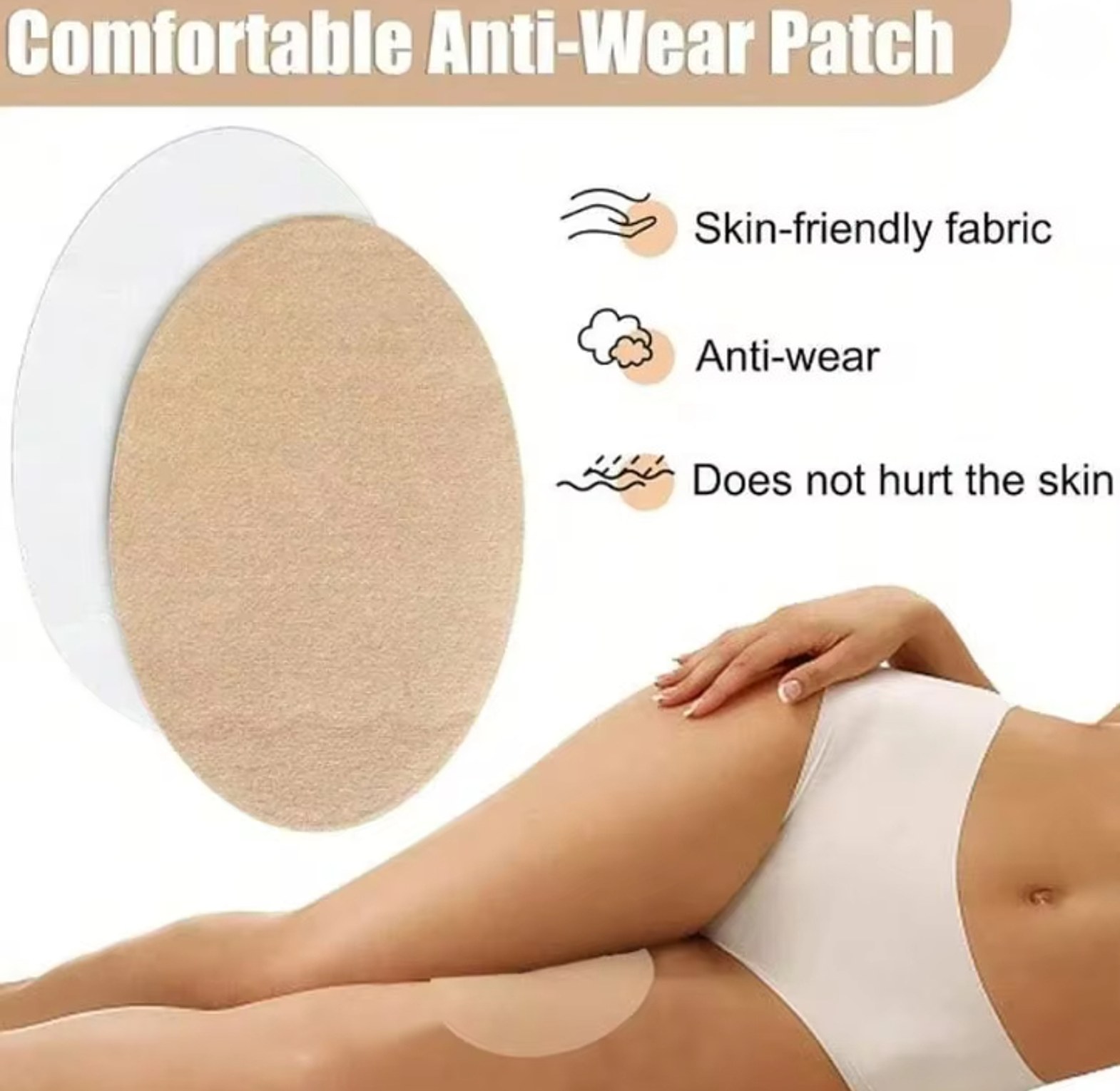 Anti Thigh Chafing Pads (6 Pcs) – Invisible Inner Thigh Friction Protector Patches image