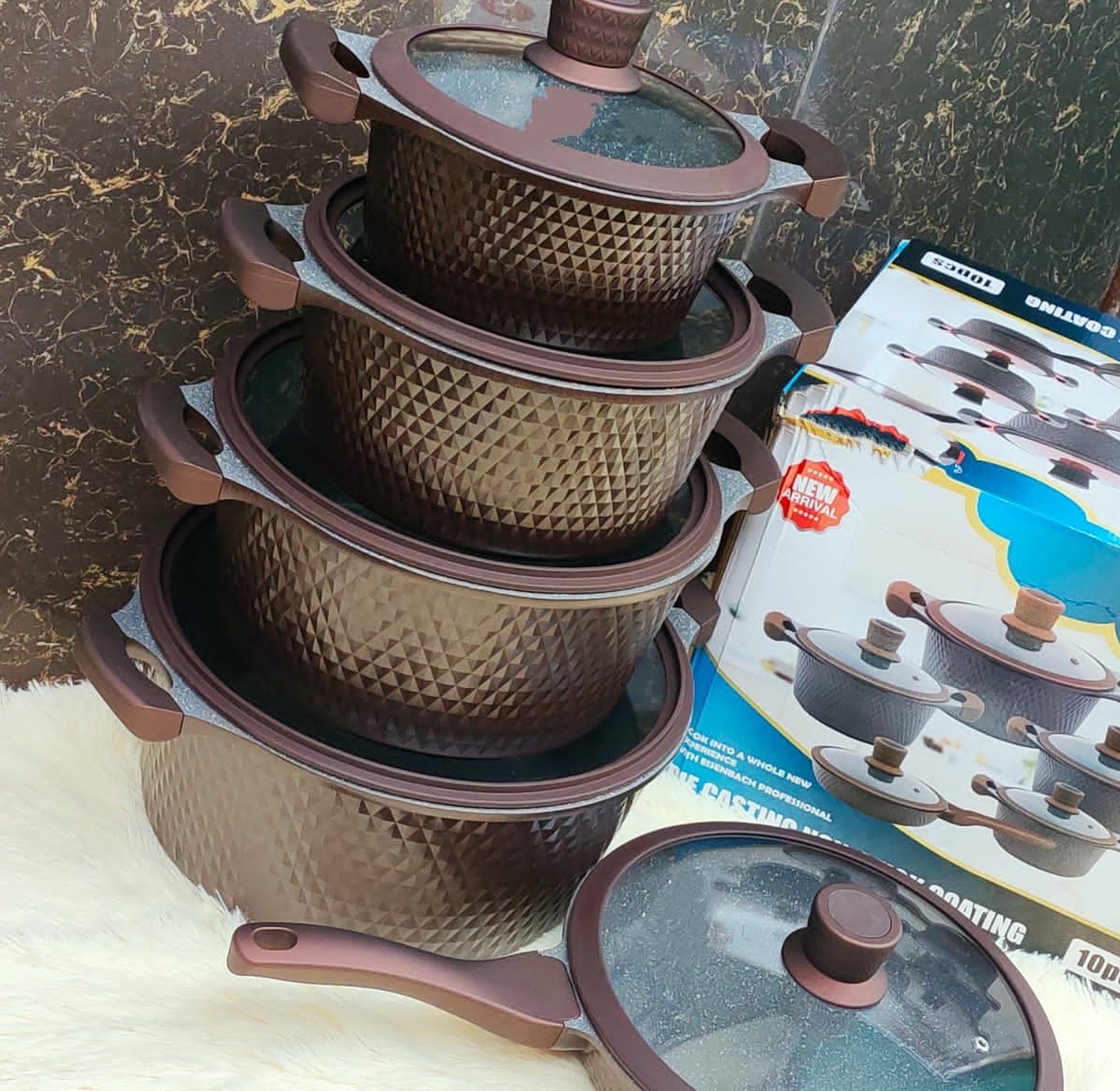 COOKWARE SET. High Quality Recommended DIE CASTING NON STICK COATING POTS image