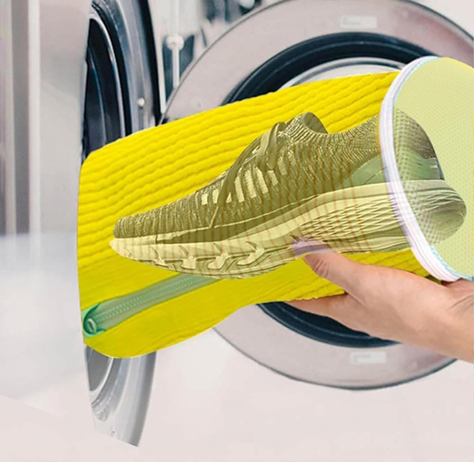 Machine Washable Shoe Cleaning & Drying Bag with Soft Fiber Lining image