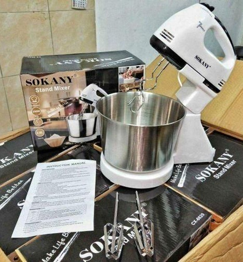 Sokany 7 Speed 250W Hand Mixer With 2 Dough Hooks And 2L Bowl image