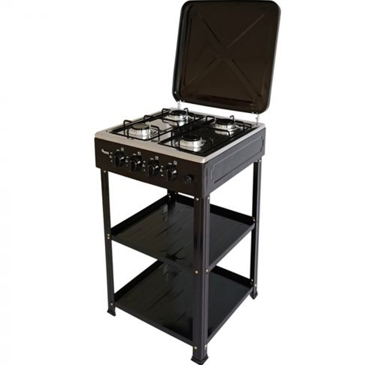 Ramtons RG/547-GAS COOKER 4 BURNER STAINLESS STEEL WITH STAND  image
