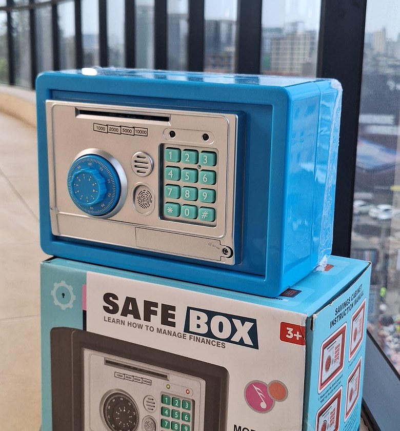 Kids Electronic Safe Box Piggy Bank ATM Money Saving Bank with Password Lock, Coin Slot & Cash Deposit image