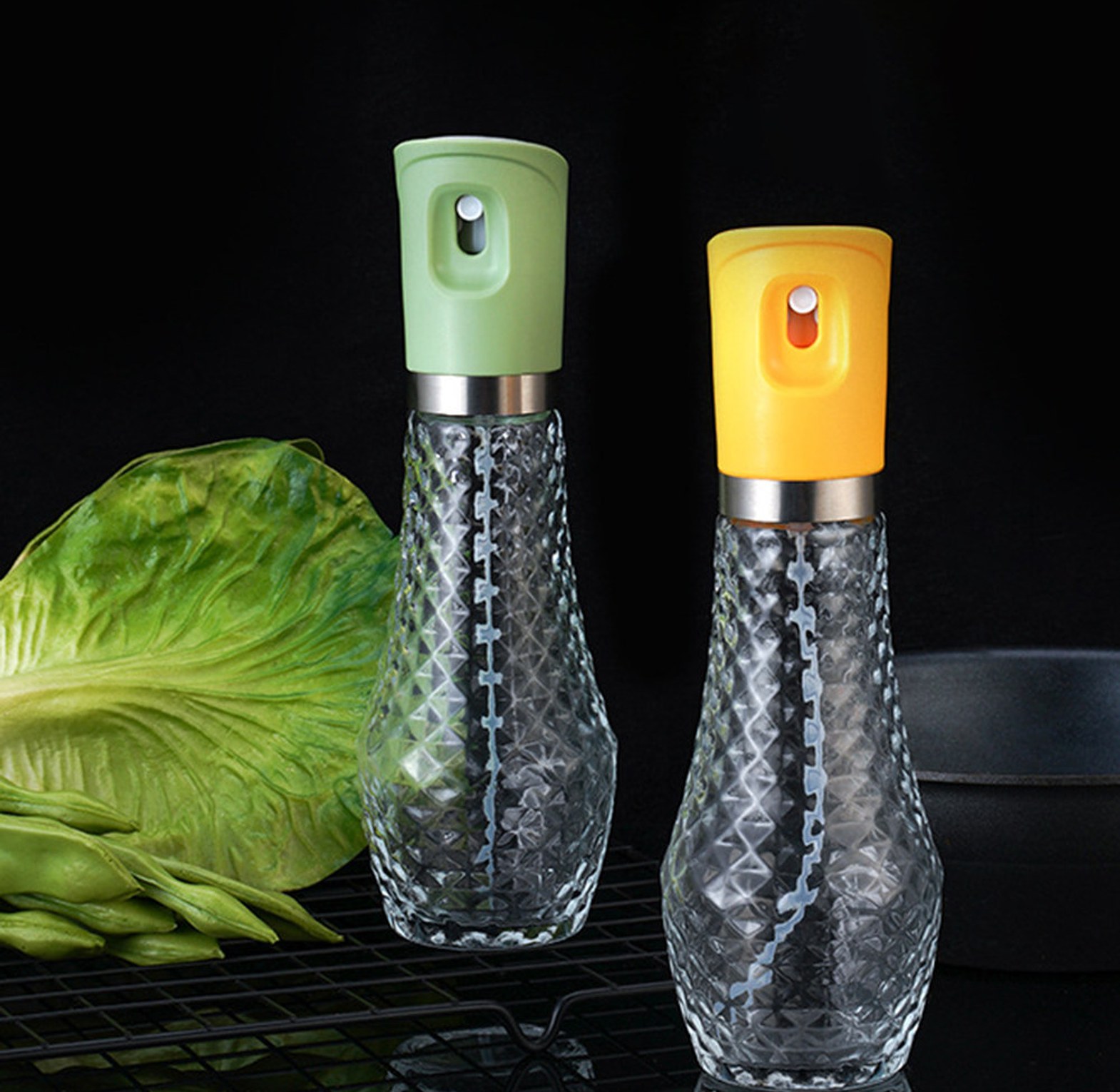 Cooking Oil Spray Bottle 260ml Glass Oil Sprayer Dispenser for Air Fryer and Healthy Cooking image
