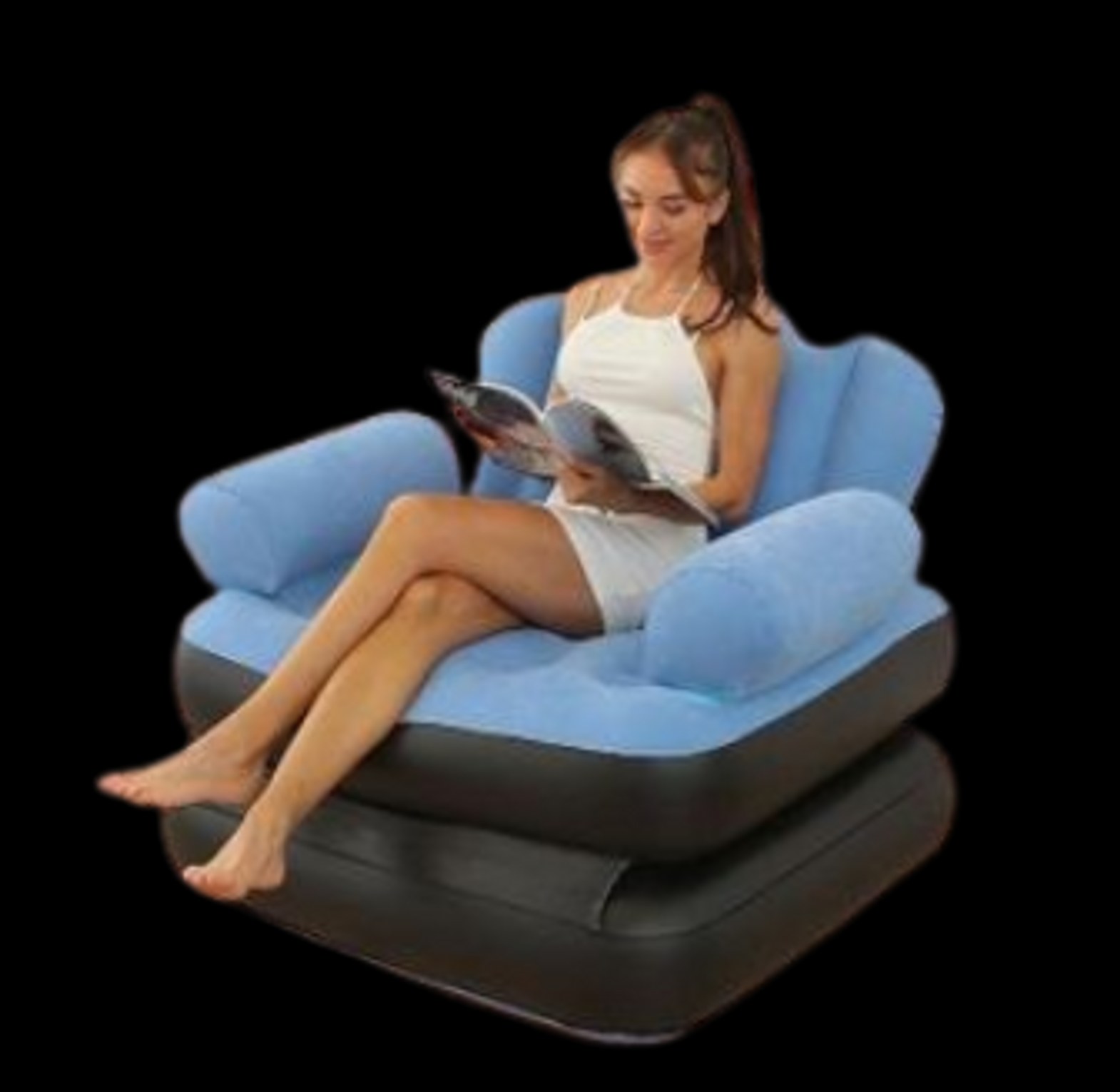 5-in-1 Pull-Out  inflatable couch or chair that converts into a bed. Inflatable Multifunction Sofa Bed image