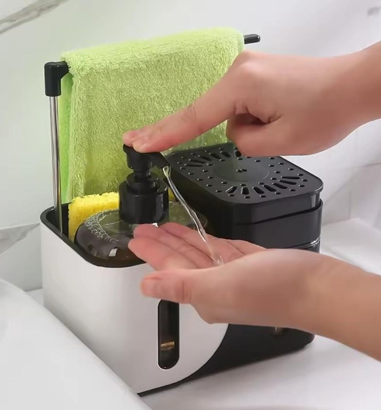 Hand & Dish Soap Dispenser Set with Sponge image