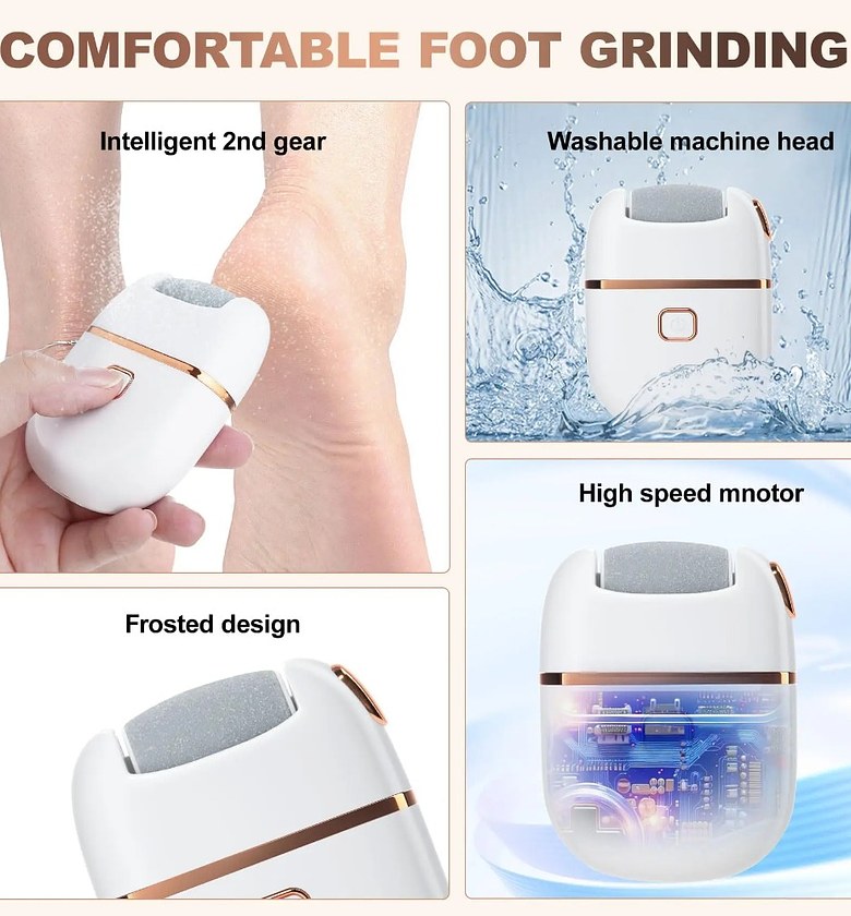 Electronic Pedicure Tool, Rechargeable Foot Callus Remover for Smooth Heels image