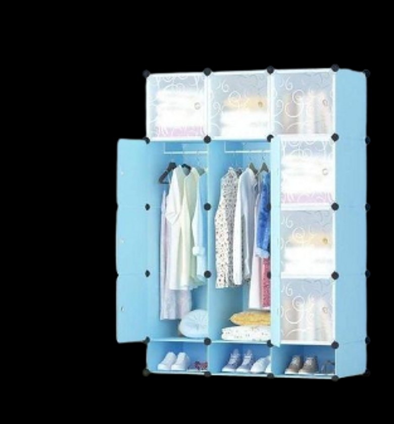 Portable 3-Column Plastic Wardrobes. image