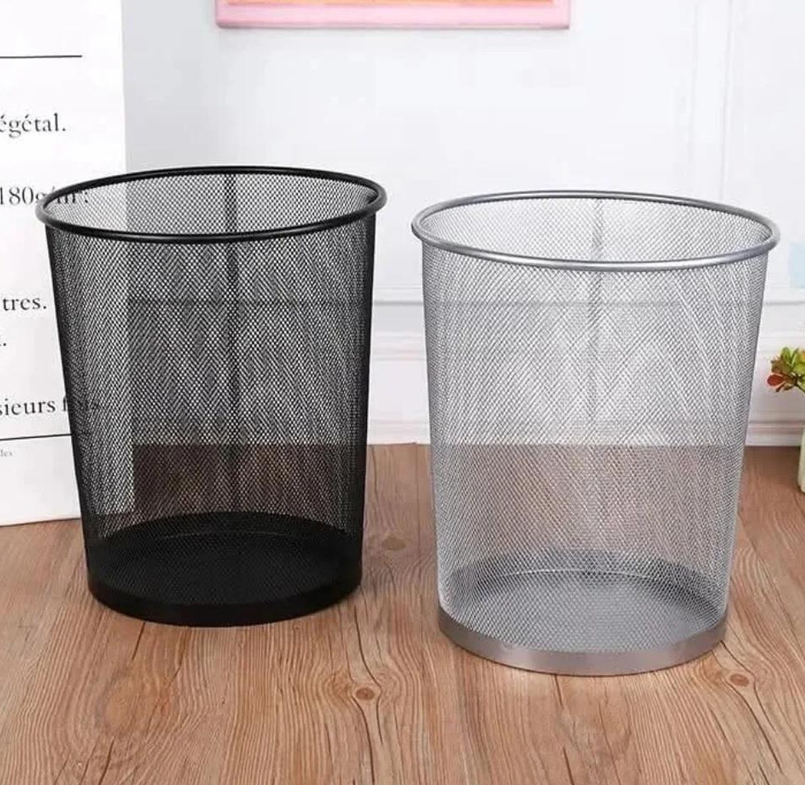 9 ltrs Metallic mesh dustbin for office or household waste image