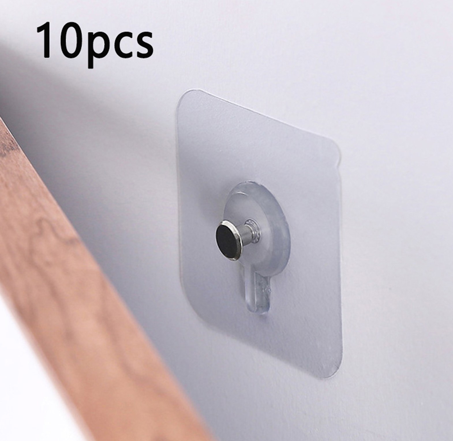 10 Piece Wall Mounted Adhesive Hooks, Screw Sticker image
