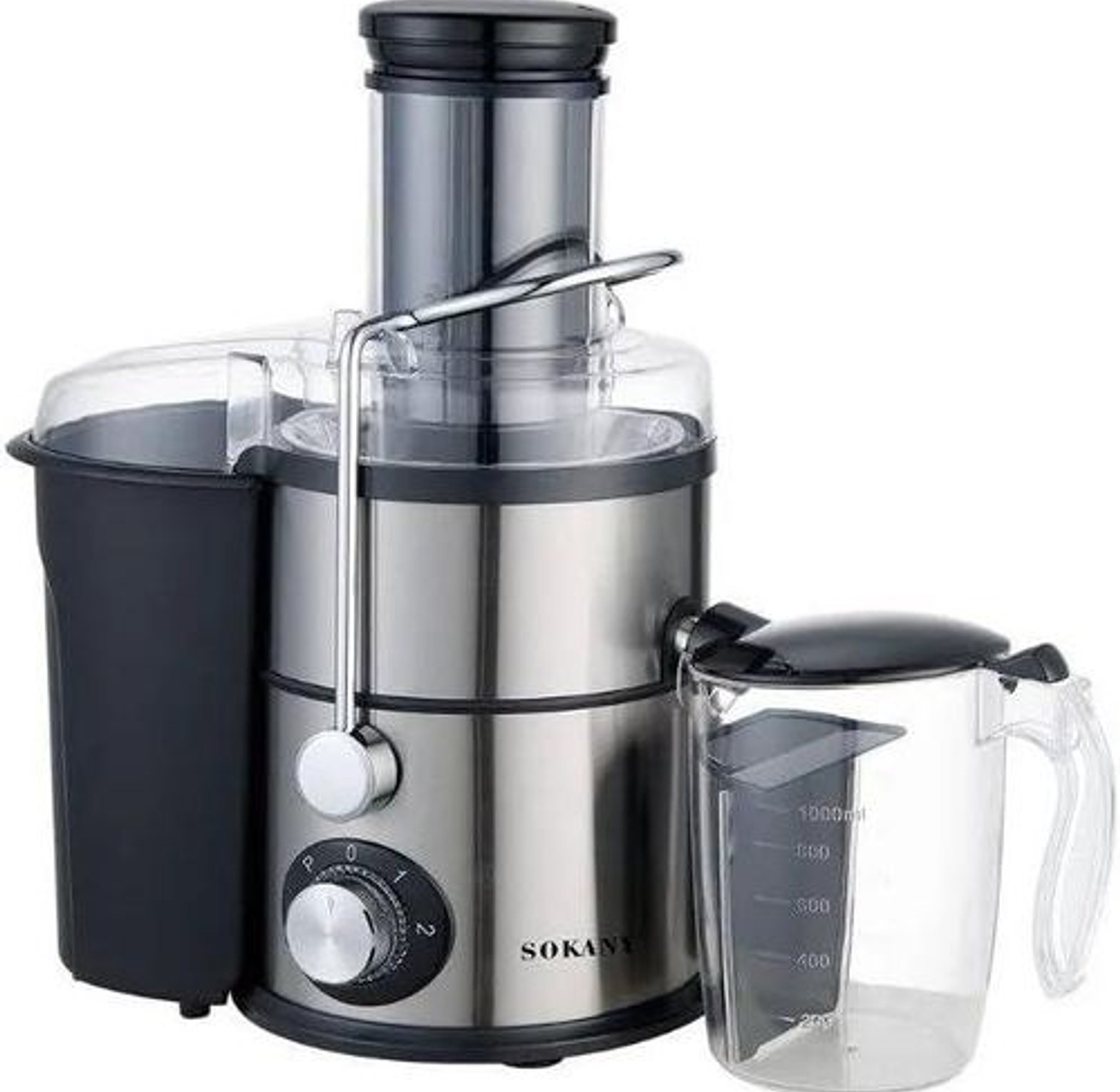 Sokany  Juicer . 1200W Powerful Wide Mouth Stainless Steel Fruit Portable Centrifugal Juicer Extractor Machine image