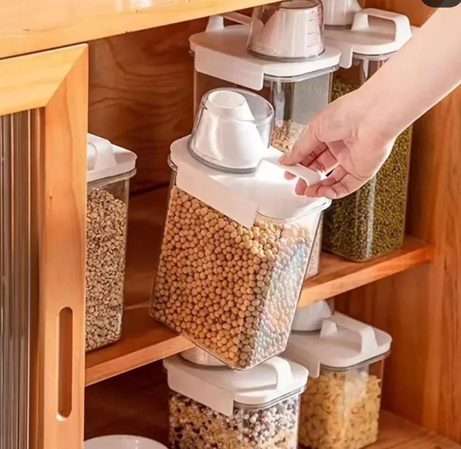 Acrylic airtight cereal storage container image