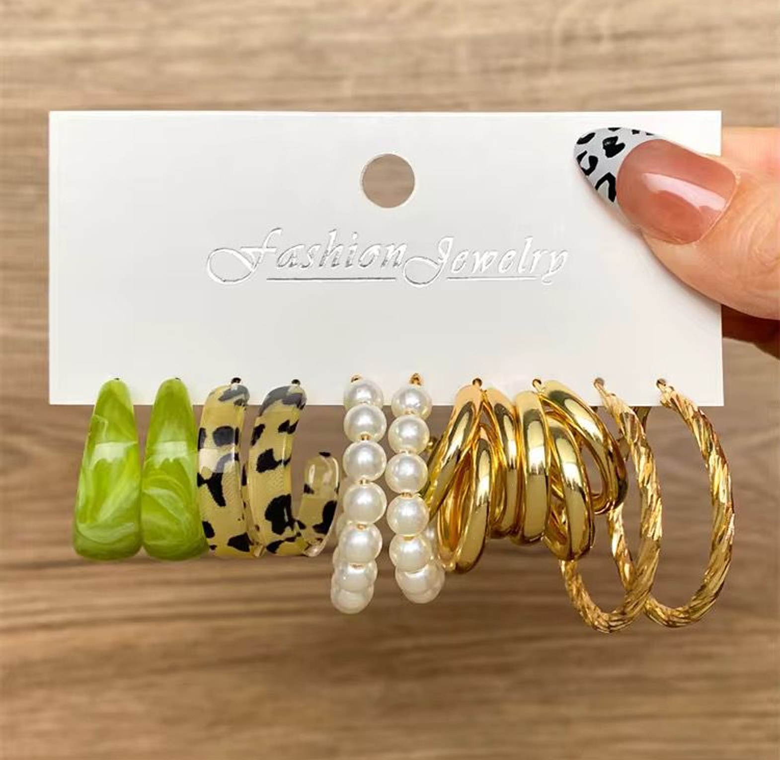 The Animal Print & Gold-Tone Hoop Earring Collection image